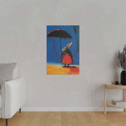 Rabbit in the Rain Pop Art | Stretched Canvas Print