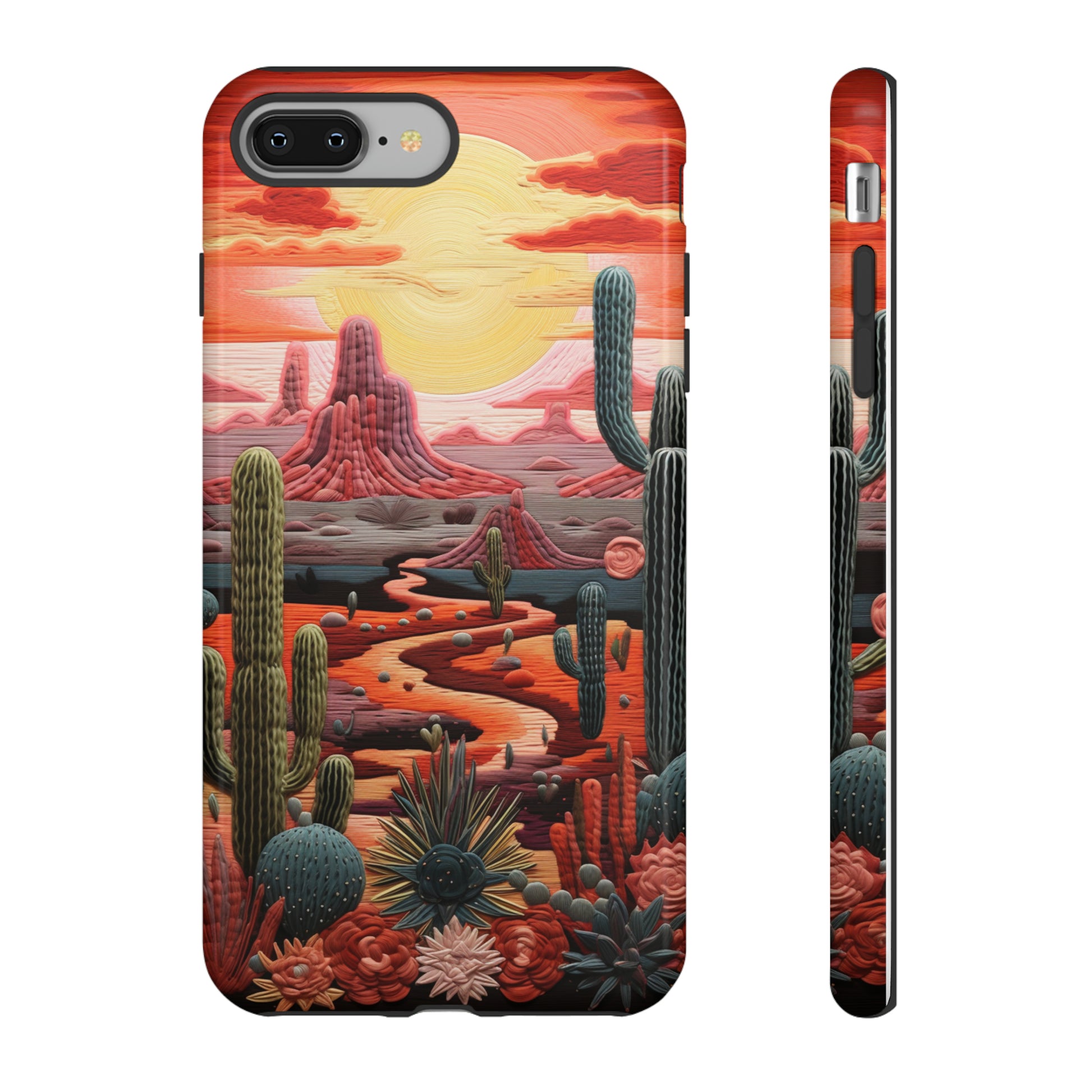 Southwestern landscape embroidery case for iPhone 8
