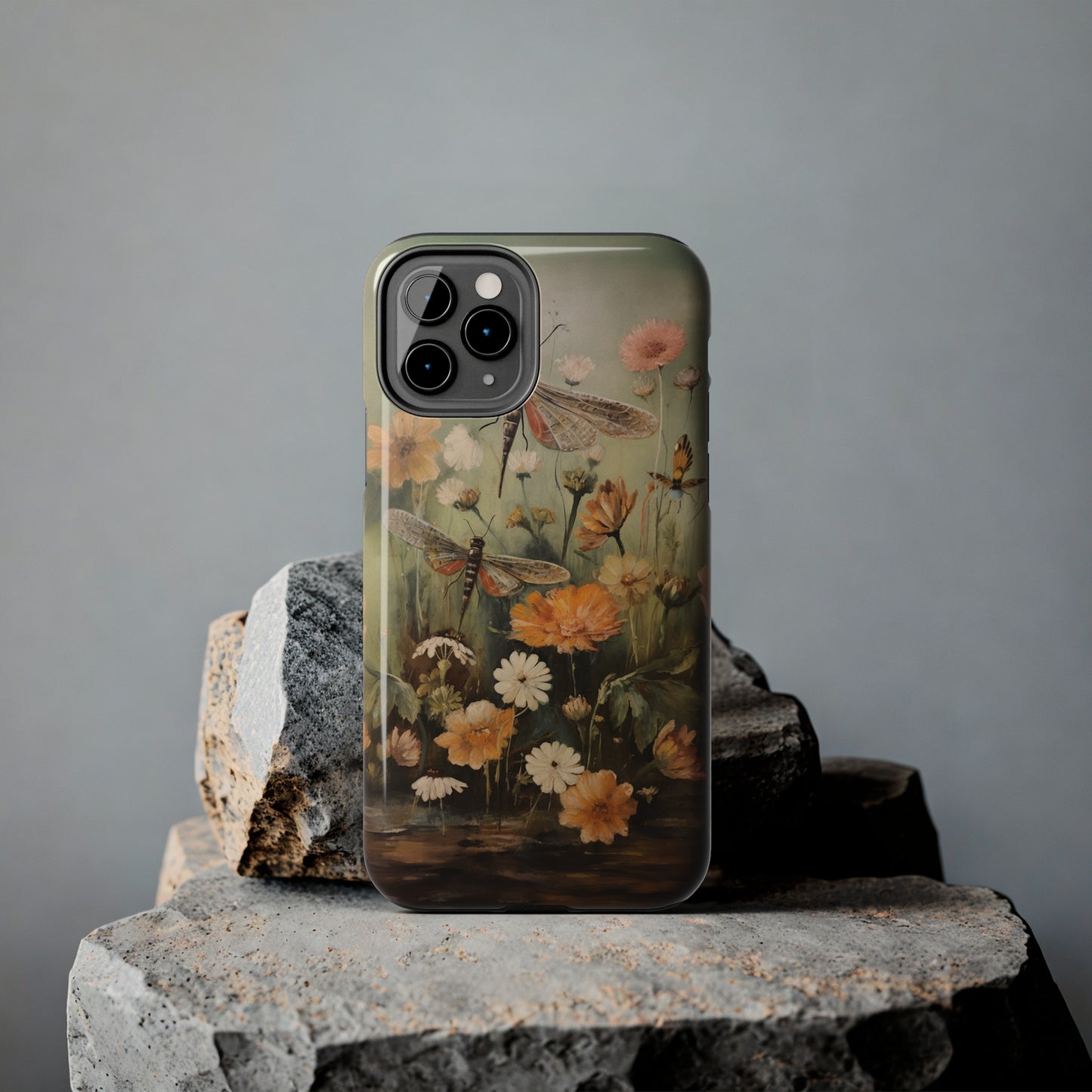 Dragonfly Floral Print iPhone Case | Nature-Inspired Elegance and Device Protection