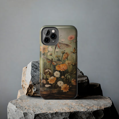 Dragonfly Floral Print iPhone Case | Nature-Inspired Elegance and Device Protection