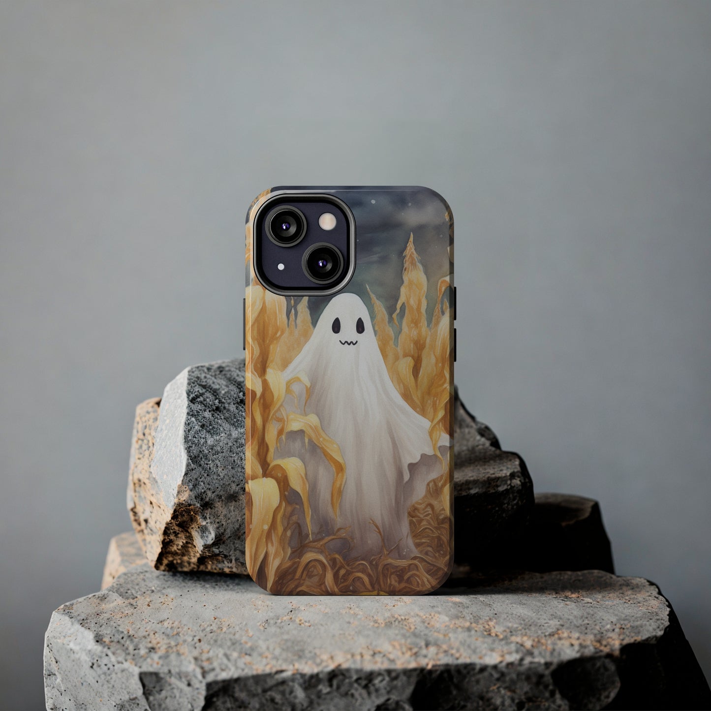 Ghost of Halloween Fall Pumpkins iPhone Case | Embrace the Spooky Autumn Vibes