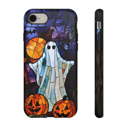 Stained Glass Halloween Ghost and Jack-o'-Lanterns Phone Cover