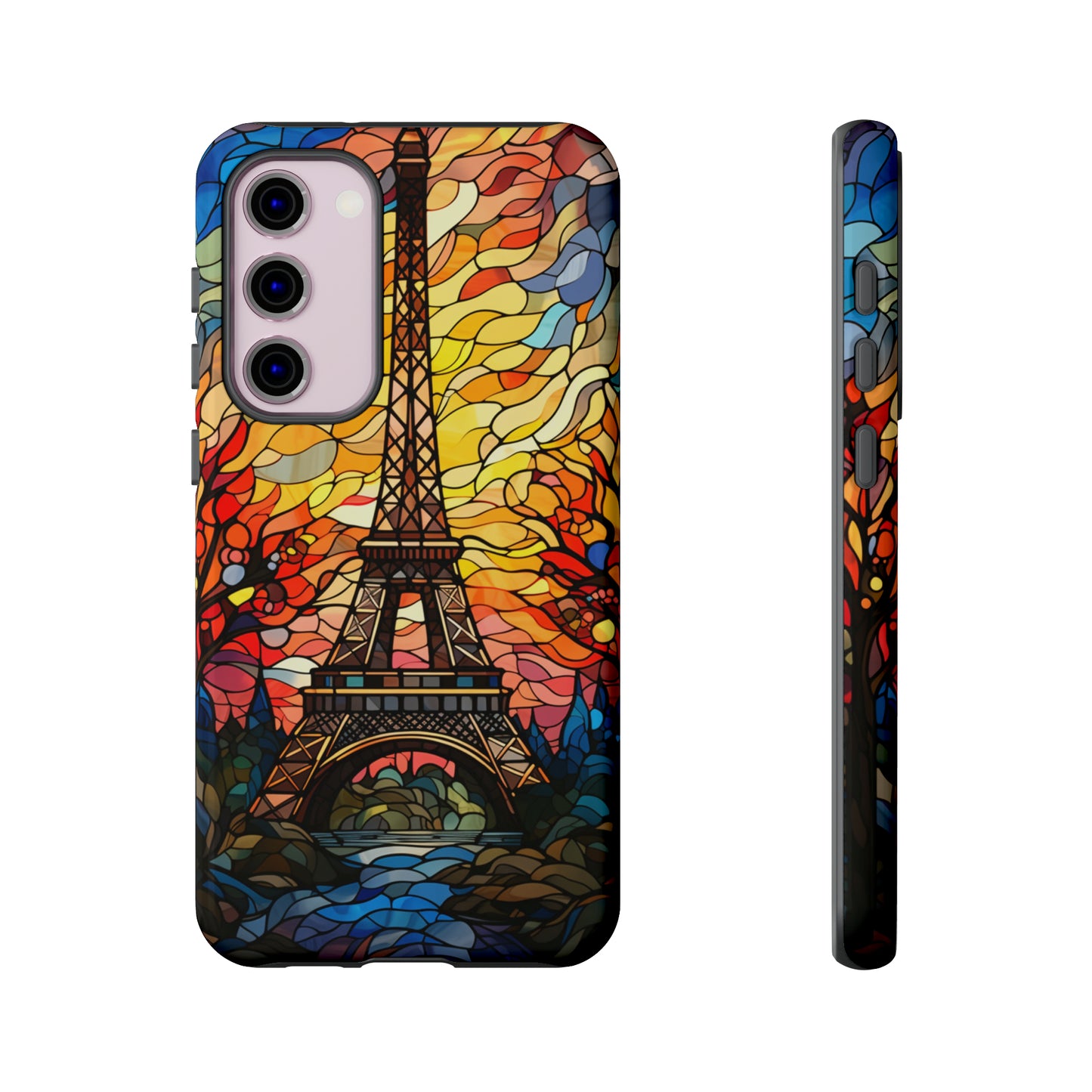 Parisian Elegance: Stained Glass Eiffel Tower | Artistic Flair iPhone Case for iPhone Models 11 through 14 Pro Max, Samsung Galaxy, and Google Pixel