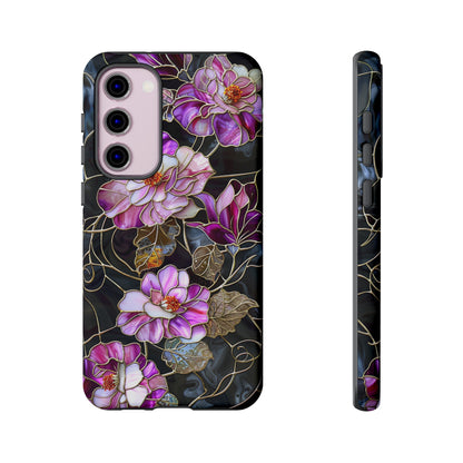 Magenta Color Floral Stained Glass Phone Case