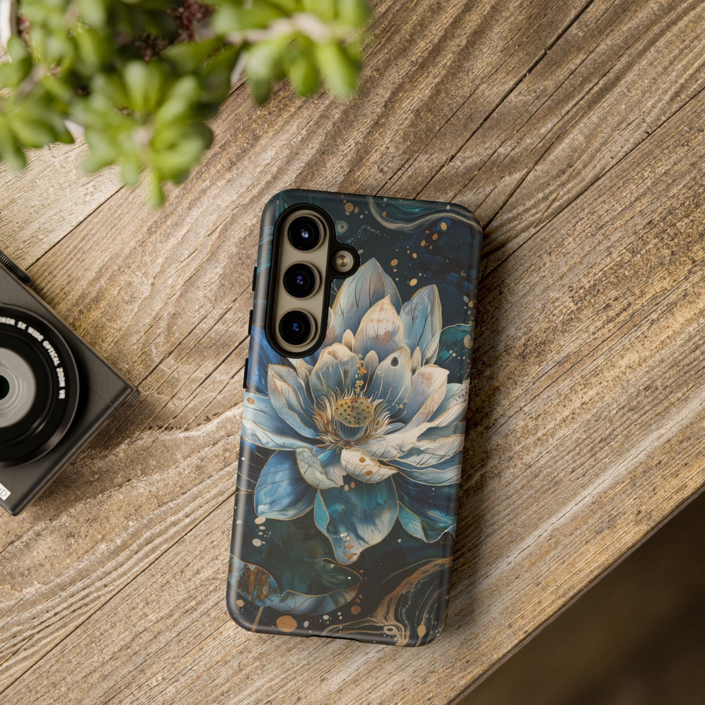 Zen Stained Glass Lotus Floral Design Phone Case