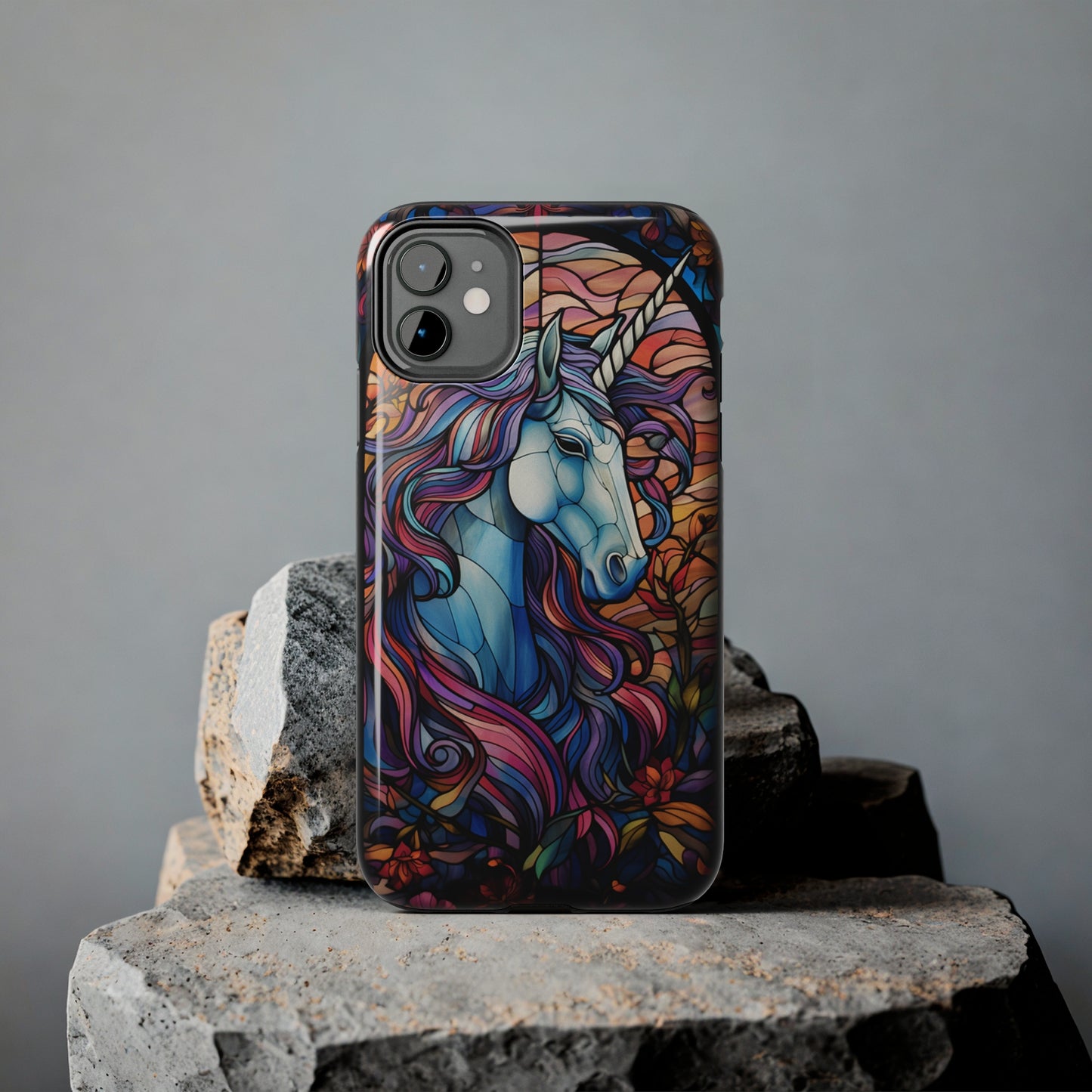 Unicorn Stained Glass iPhone Case | Mythical Beauty and Device Protection