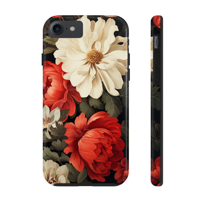 Vintage Floral Aesthetic Phone Tough Case | Antique Elegance for iPhone