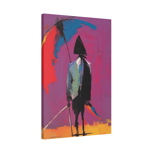 Business as usual Pop Art | Man with an umbrella | Stretched Canvas Print