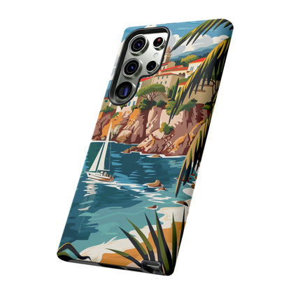 Midcentury French Riviera Sailboat Painting Phone Case