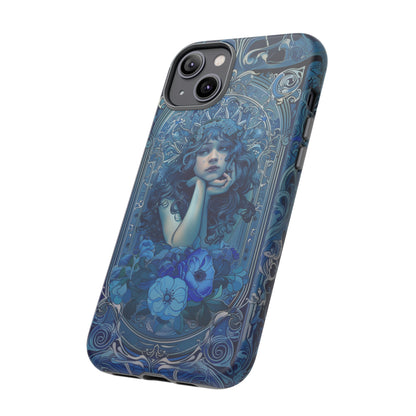 Blue Floral Art Nouveau Style Phone Case