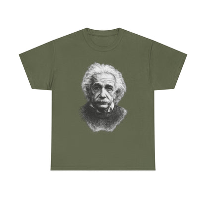Vintage style Einstein t-shirt featuring classic science illustration