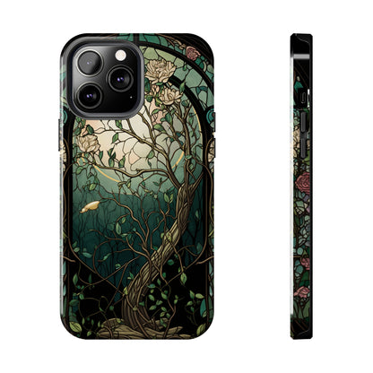 Retro Radiance: Stained Glass Floral Phone Case | Vintage Aesthetic for iPhone Models