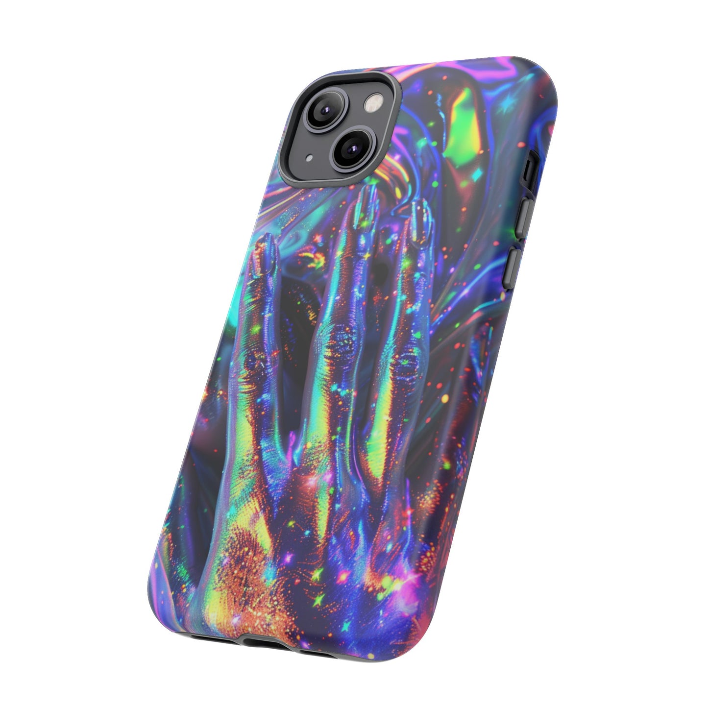 Marbled opalescent Holographic Print Phone Case