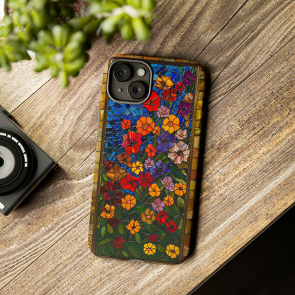 Gustav Klimt Style Flower Garden Painting Phone Case for iPhone 15, 14, Pro Max, 13, 12 & Samsung Galaxy S23, S22, S21, Google Pixel