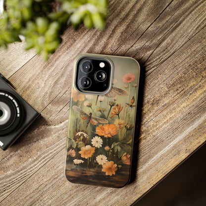 Dragonfly Floral Print iPhone Case | Nature-Inspired Elegance and Device Protection