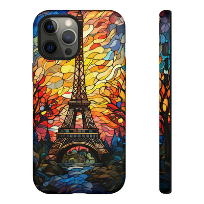 Parisian Elegance: Stained Glass Eiffel Tower | Artistic Flair iPhone Case for iPhone Models 11 through 14 Pro Max, Samsung Galaxy, and Google Pixel