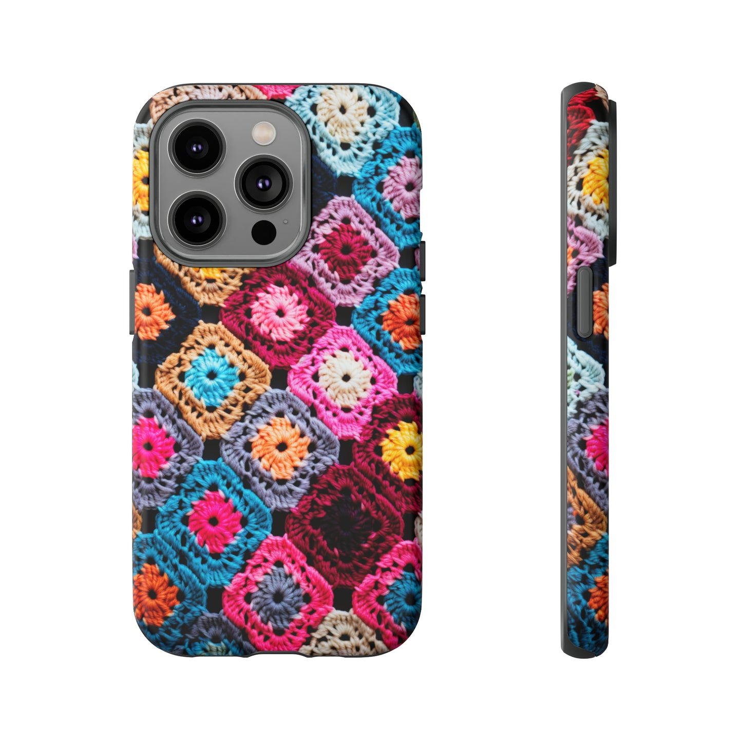 Vintage Floral Crochet Blanket Knit Look Phone Case