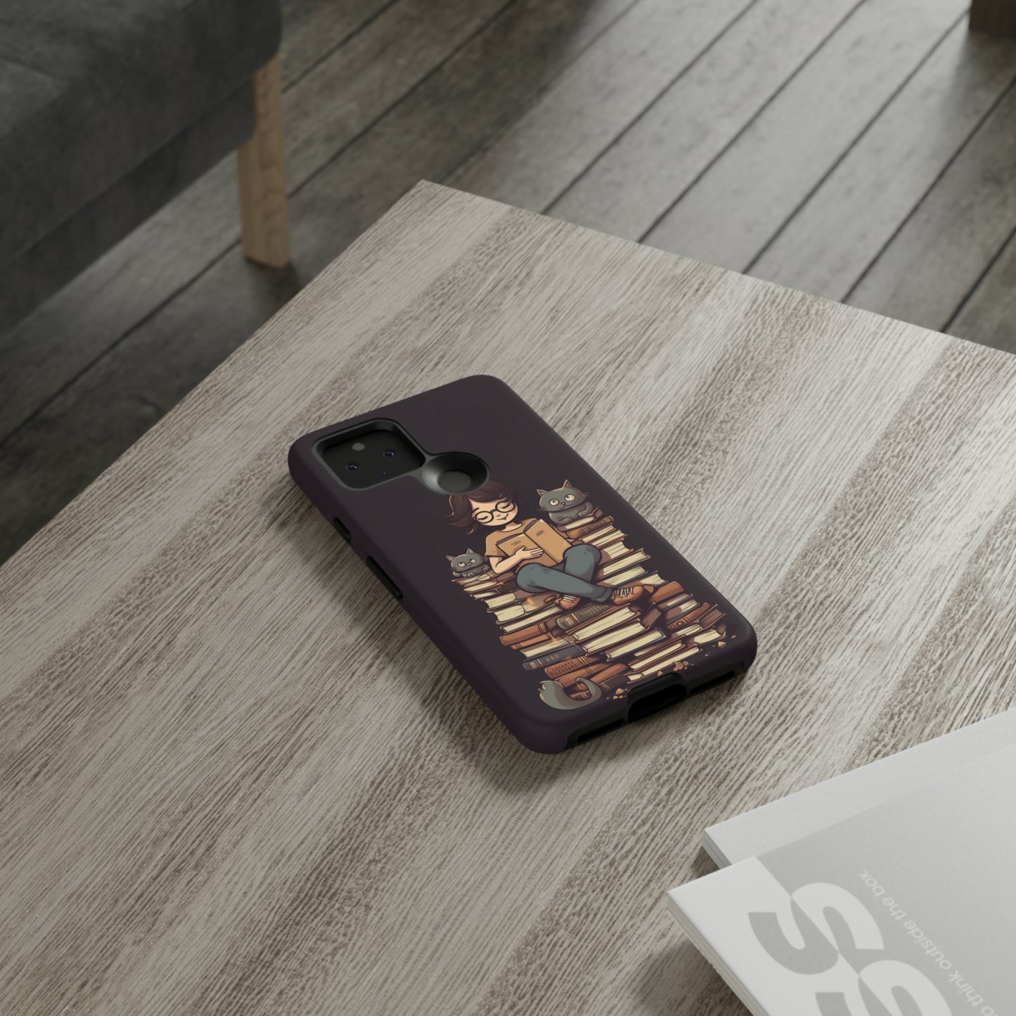 Cats and Books Phone Case