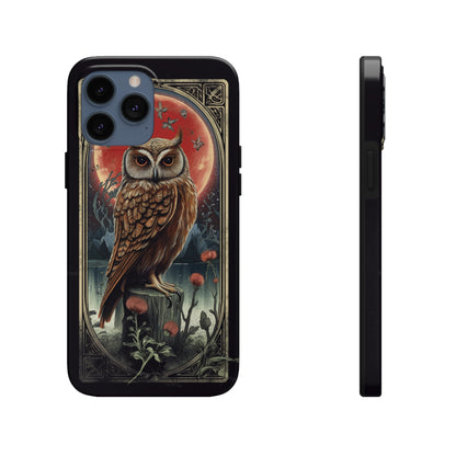 The Hermit Owl Tarot | Dark Academia Aesthetic Retro Tough iPhone Case | Embrace Mystical Vibes with Captivating Tarot Art and Reliable Protection