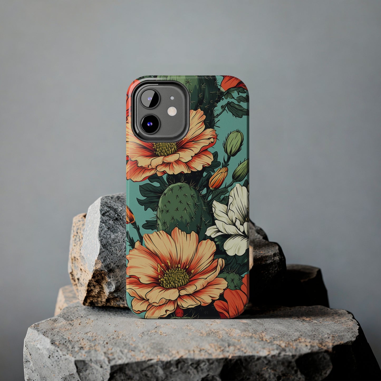 Desert Dream: Retro Vibe Cactus Tough iPhone Case