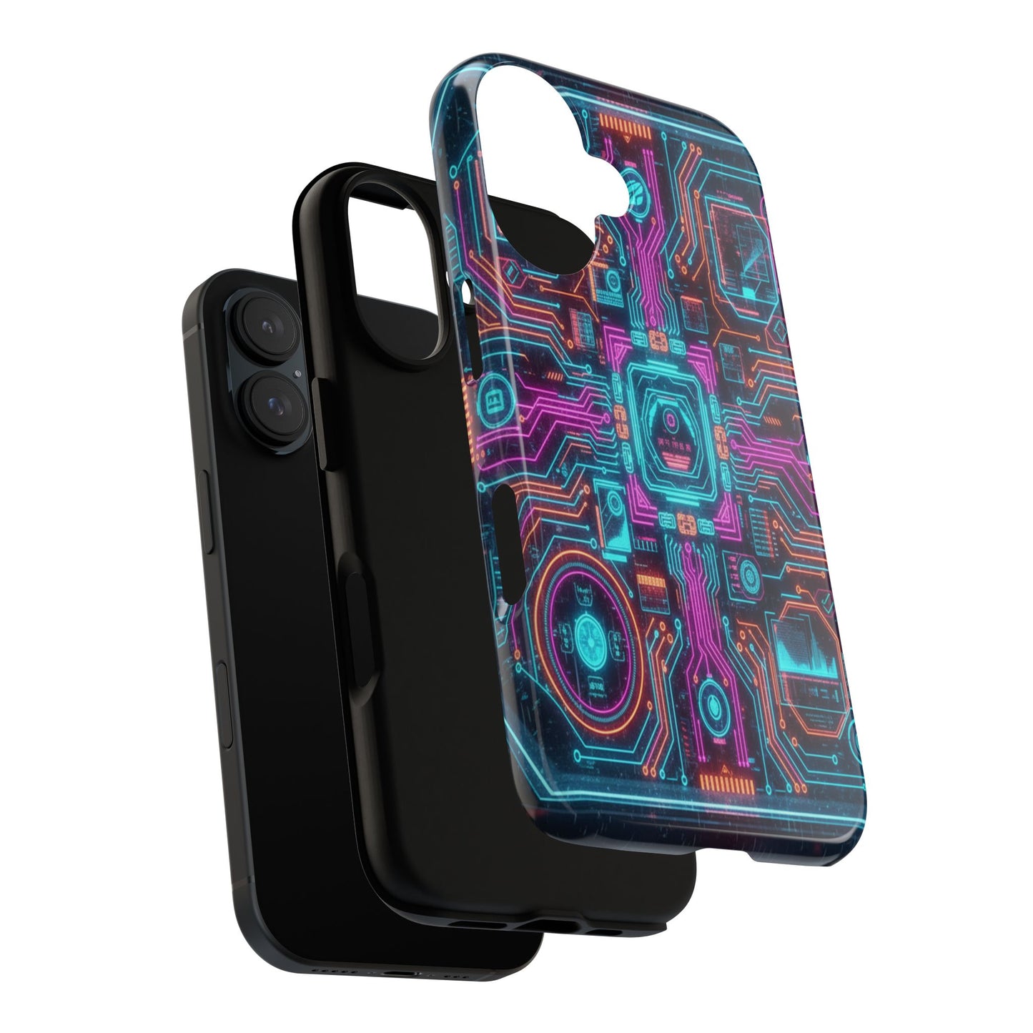 Heavy duty cyber circuit armor phone cover