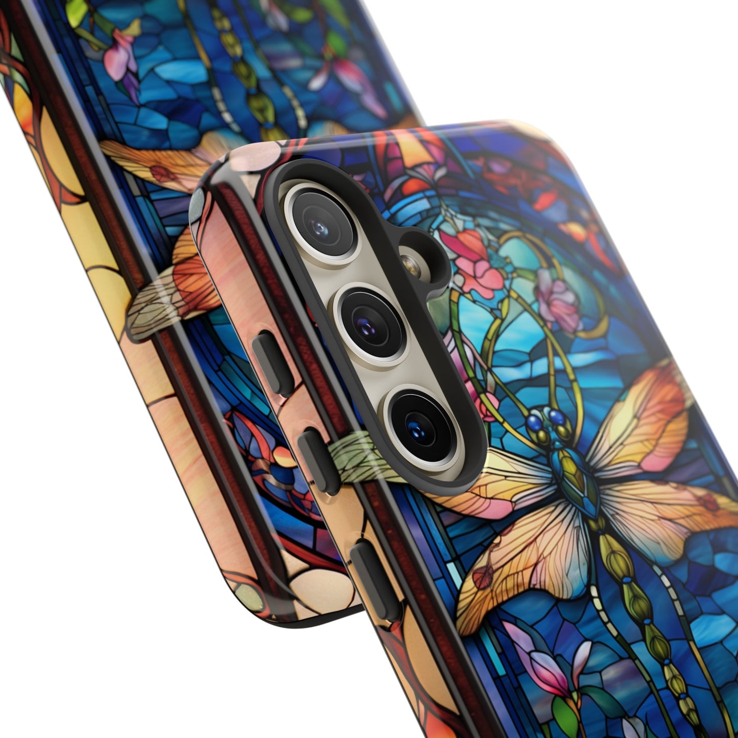 Elegant dragonfly stained glass case for iPhone 14 Pro Max