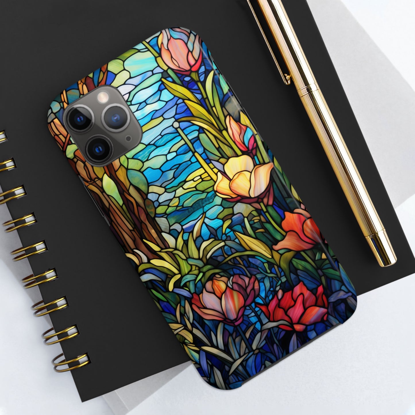 Stained Glass Floral Aesthetic iPhone Tough Case | Embrace Elegance and Durability