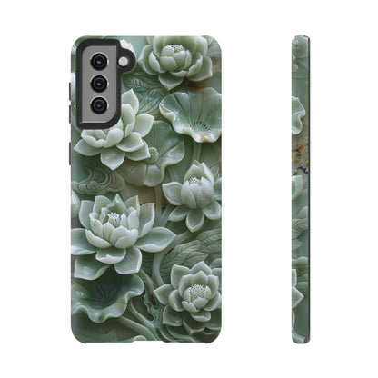 Green Jade Lotus Floral Art Phone Case