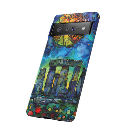 Stonehenge Neolithic Full Moon Stained Glass Watercolor Phone Cover