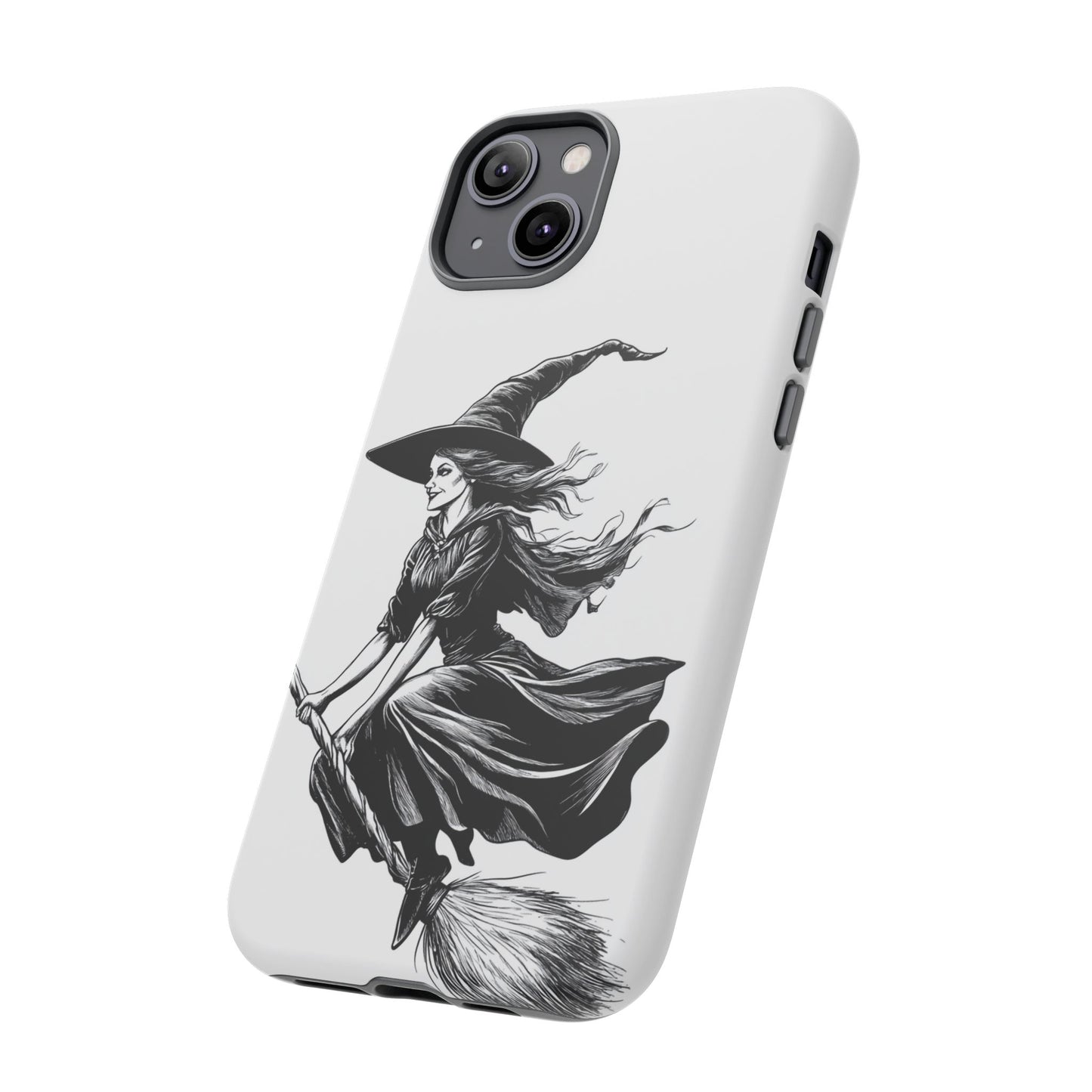 Vintage Halloween Witch on a Broom Spooky Phone Cover