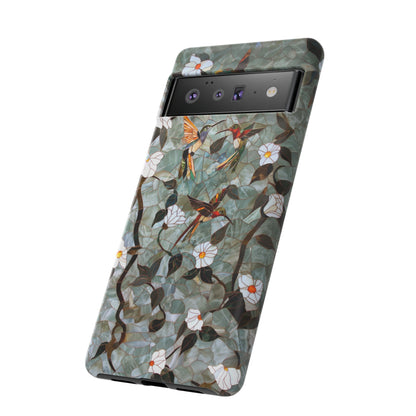 Stained Glass Hummingbirds and Flowers iPhone Case