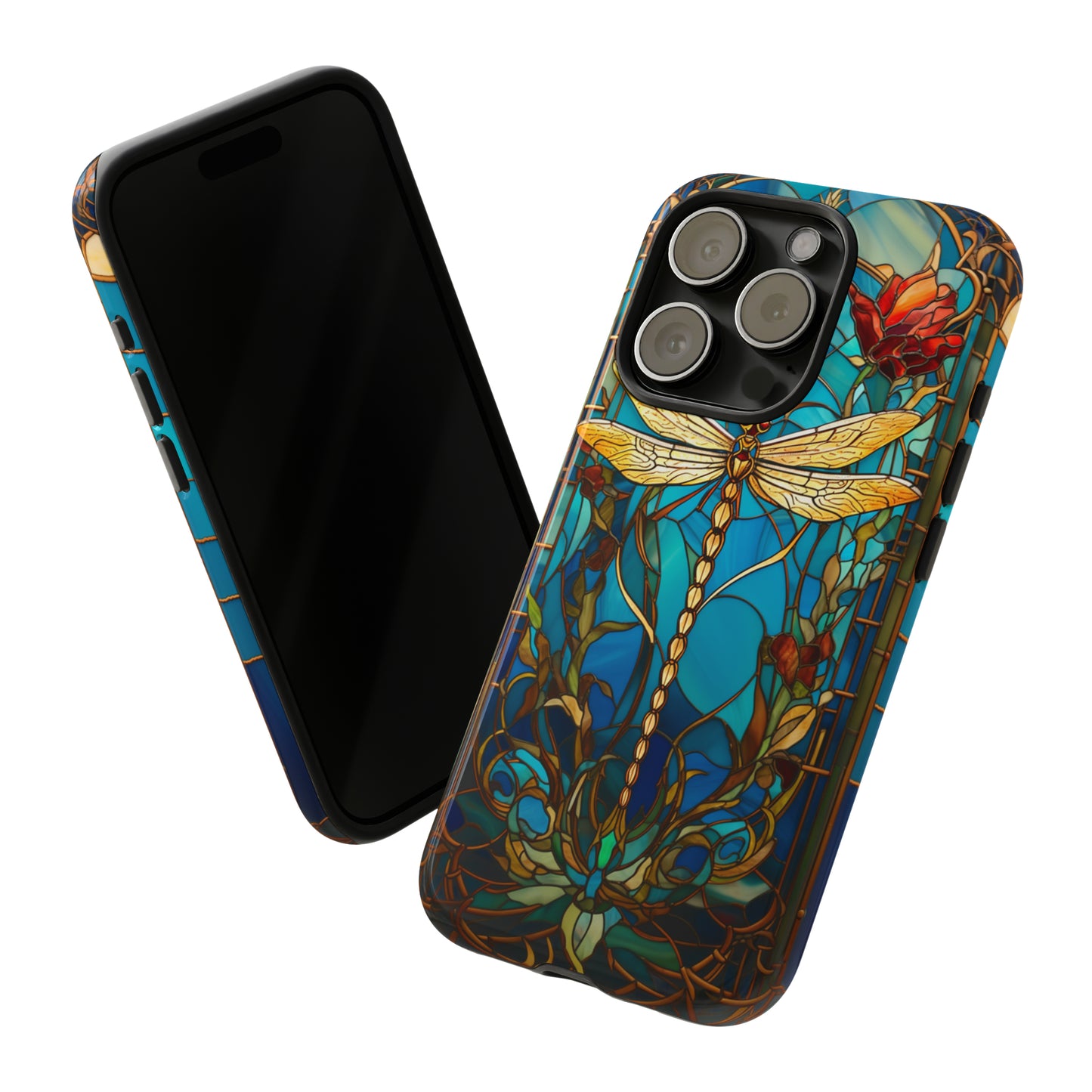 Vintage Art Nouveau Stained Glass Dragonfly Phone Case