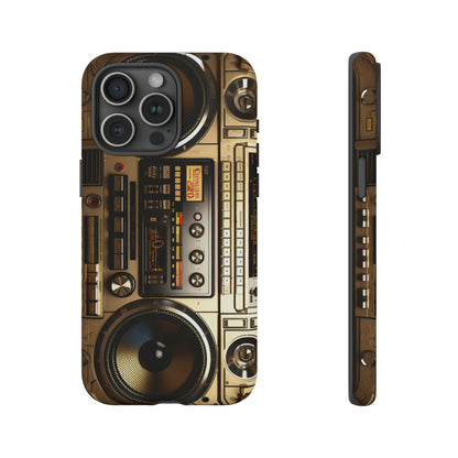 Urban Beats: Boombox Hip Hop Music Pixel Phone Case | Retro Rhythms for iPhone 15 Models