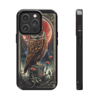 The Hermit Owl Tarot | Dark Academia Aesthetic Retro Tough iPhone Case | Embrace Mystical Vibes with Captivating Tarot Art and Reliable Protection