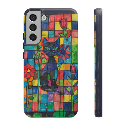 Cat in the Stained Glass Garden Phone Case