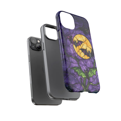 Full Moon Stained Glass Style Halloween Bats Phone Case