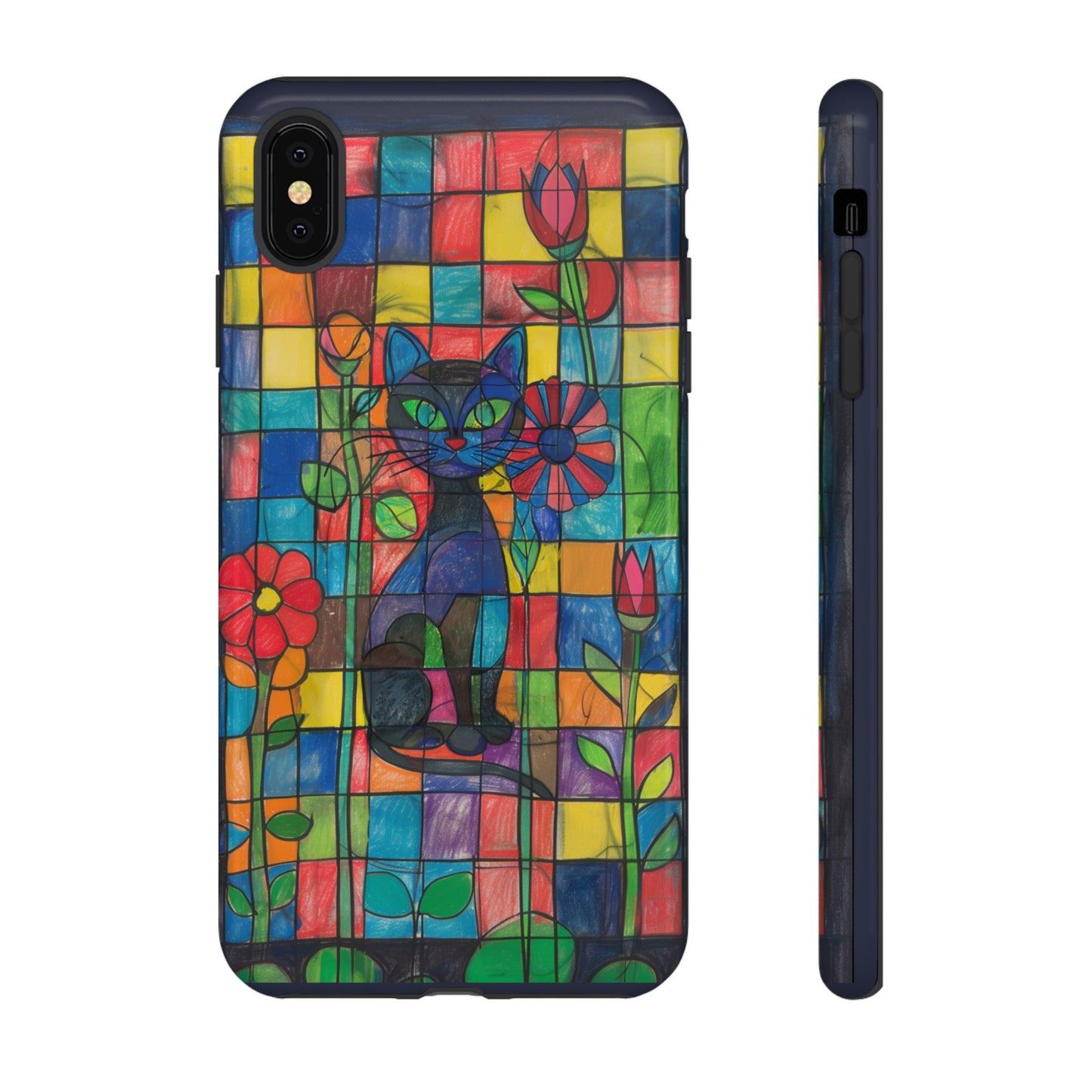 Cat in the Stained Glass Garden Phone Case