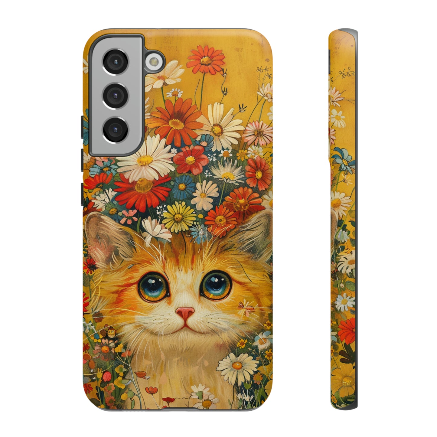 Cute Cat in Floral Garden Phone Case