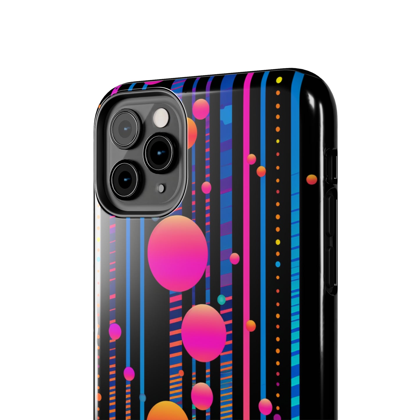 Experience a Blast from the Past: Retro Psychedelic Bubbles Tough Case for Apple iPhone Models