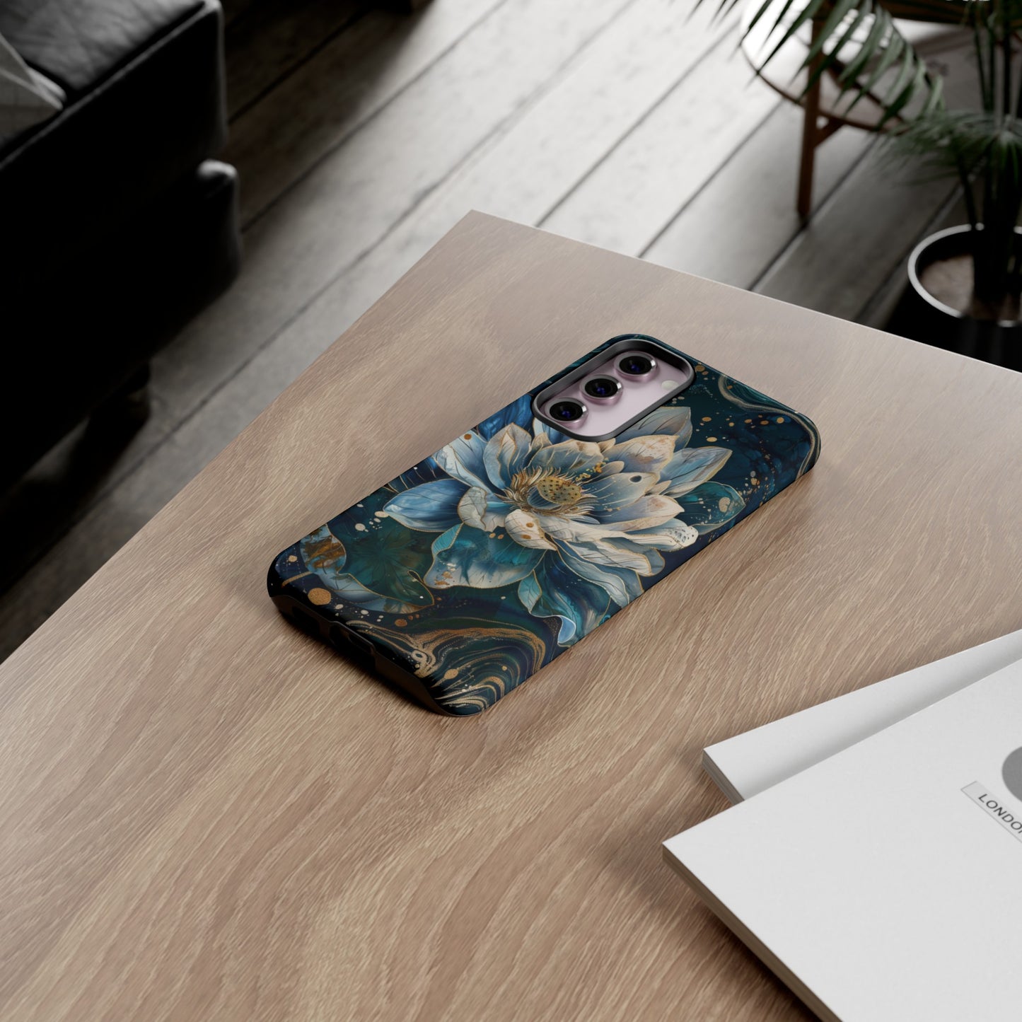 Zen Stained Glass Lotus Floral Design Phone Case