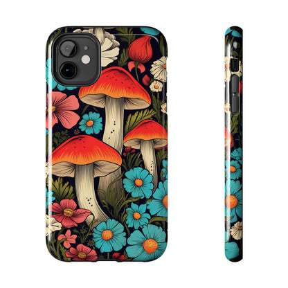 Psychedelic Retro Mushrooms iPhone case | Dive into Vintage Vibes