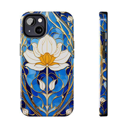 Art Deco Stained Glass iPhone Case | Vintage Floral Glamour, iPhone Case for Models 11 through 14 Pro Max