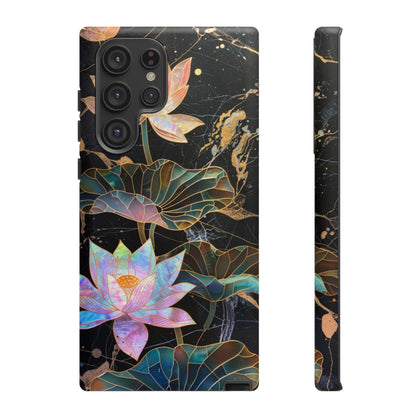 Zen Stained Glass Lotus Floral Design Phone Case