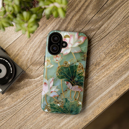 Elegant Floral Phone Case - Tough Cases with Lotus Design