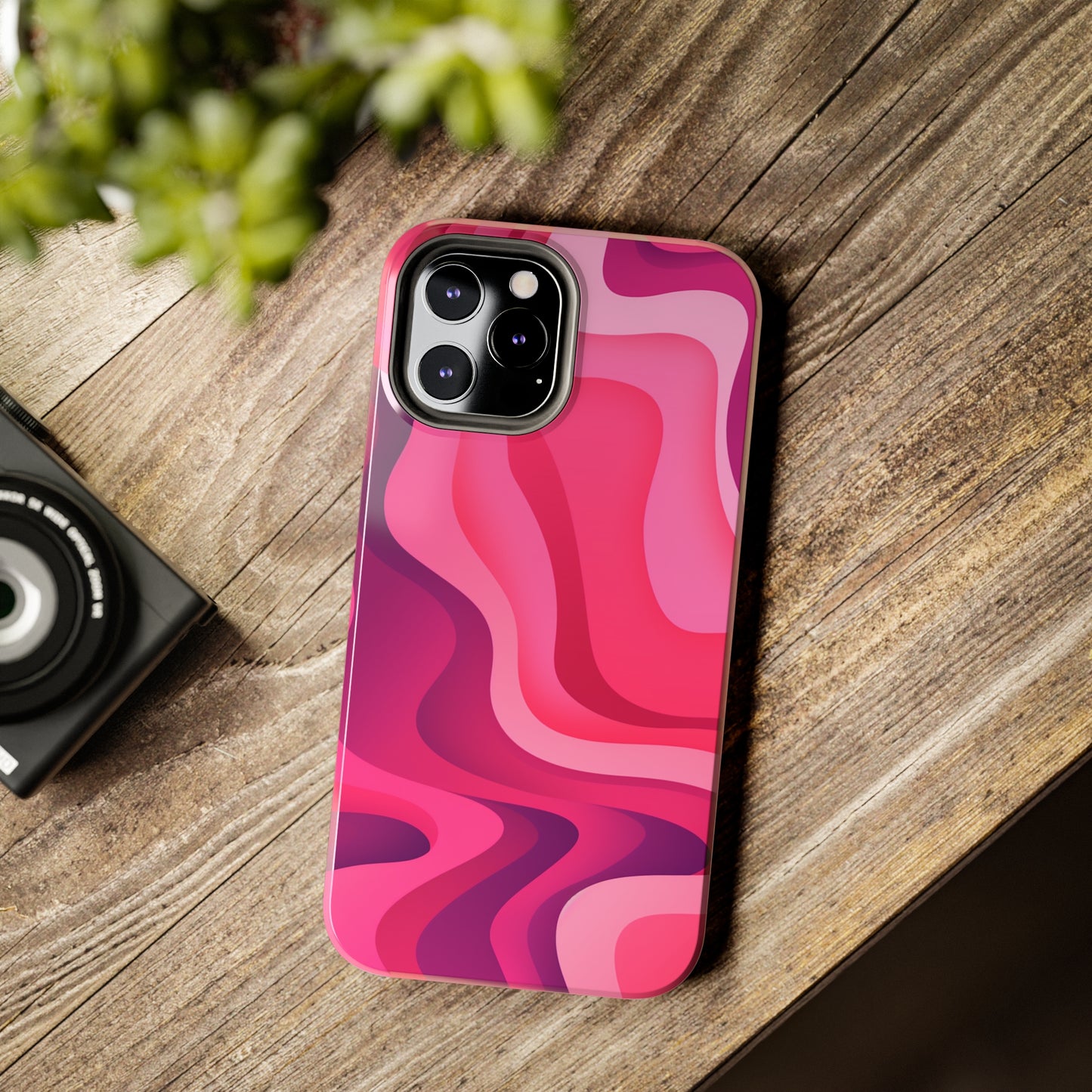 The Pink Wave iPhone Case Splash of Vibrance | Modern Art Meets Protection iPhone Tough Case