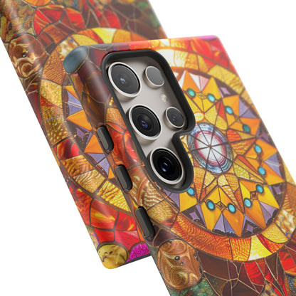 Cosmic Stained Glass Mandala Phone Case