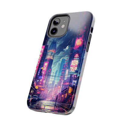 Synthwave Japanese Cyberpunk Night City iPhone Case