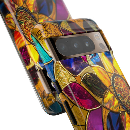 Cosmic Stained Glass Mandala Phone Case