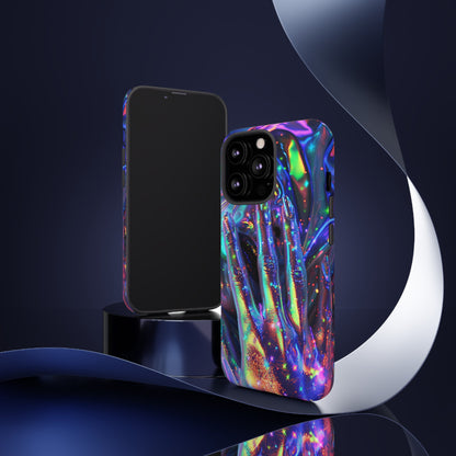 Marbled opalescent Holographic Print Phone Case