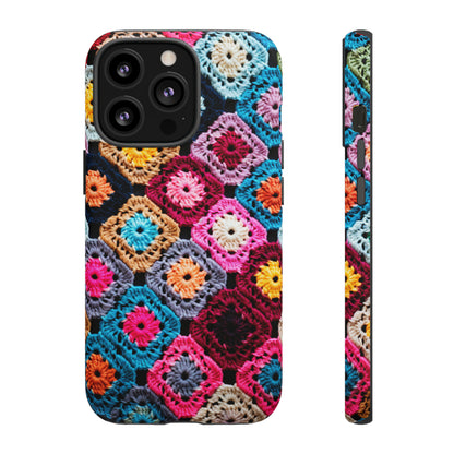 Vintage Floral Crochet Blanket Knit Look Phone Case